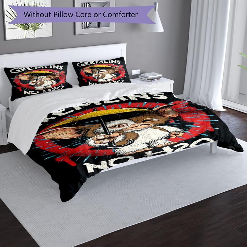 Gremlins Ban Design Bed Bedding Set 1 Duvet Cover + 2 Pillowcases Soft Breathable Household Bed Linens