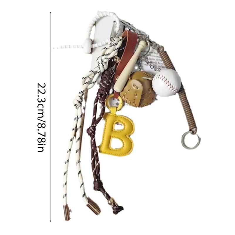 Color Baseball Baseball Bag Charm Keychain Stylish Accessory for Bags and Keys Sturdy Climbing Rope Materials Use