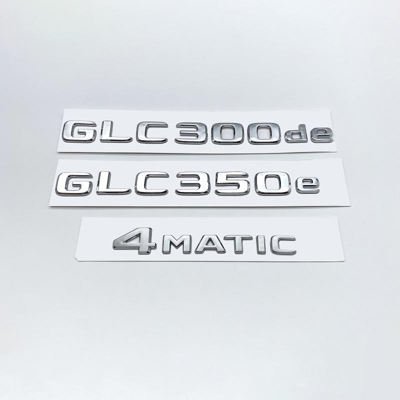 HVYWS1 3D chromuotos juodos raidės GLC300de GLC300e GLC350e GLC400e 4Matic emblema Mercedes Benz GLC X253 automobilio bagažinės logotipui lipdukas