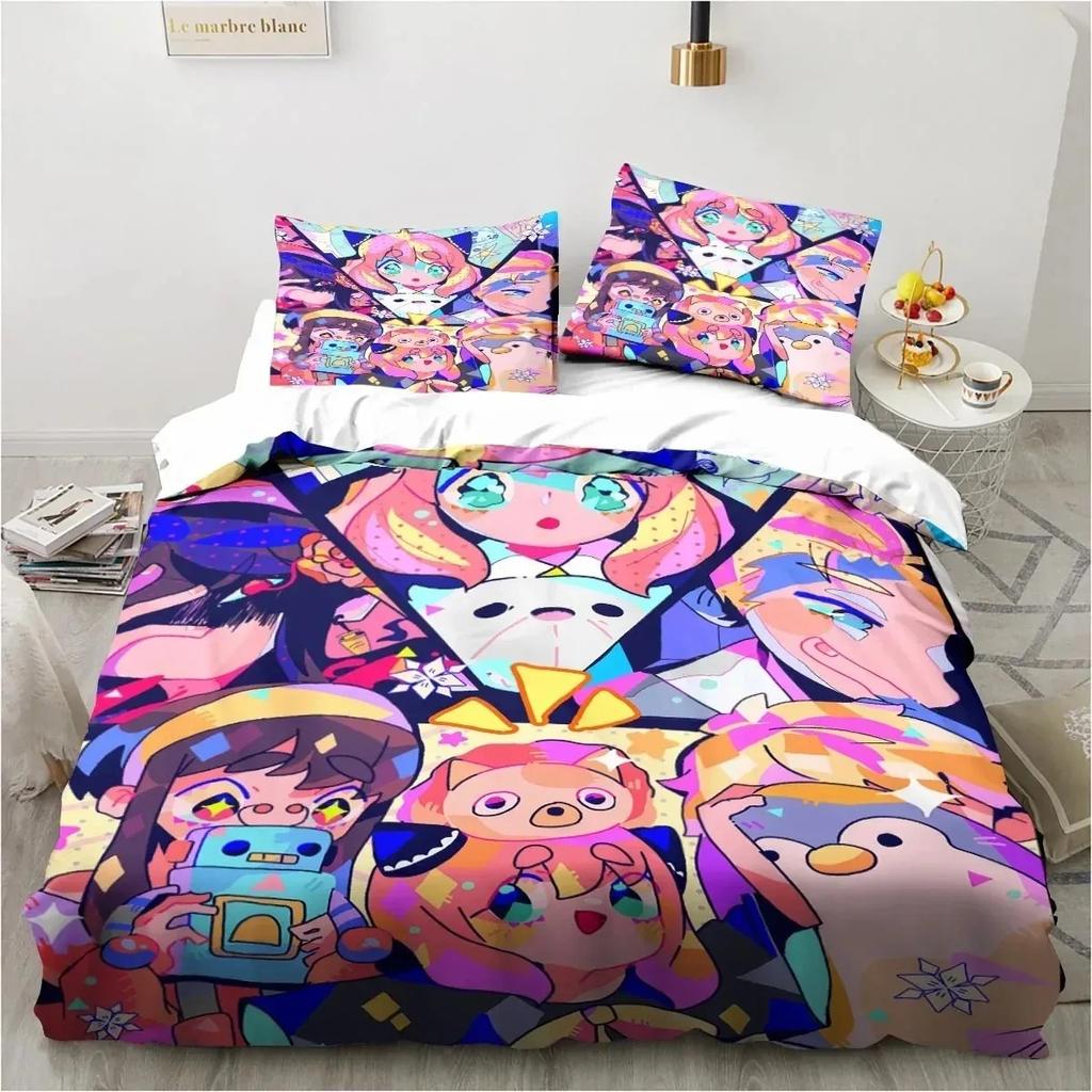 SPY×FAMILY Anime Täcke Sängkläder Set Tecknad Påslakan Örngott Full Size Queen King Quiltöverdrag Enkelsäng Dubbelsäng A