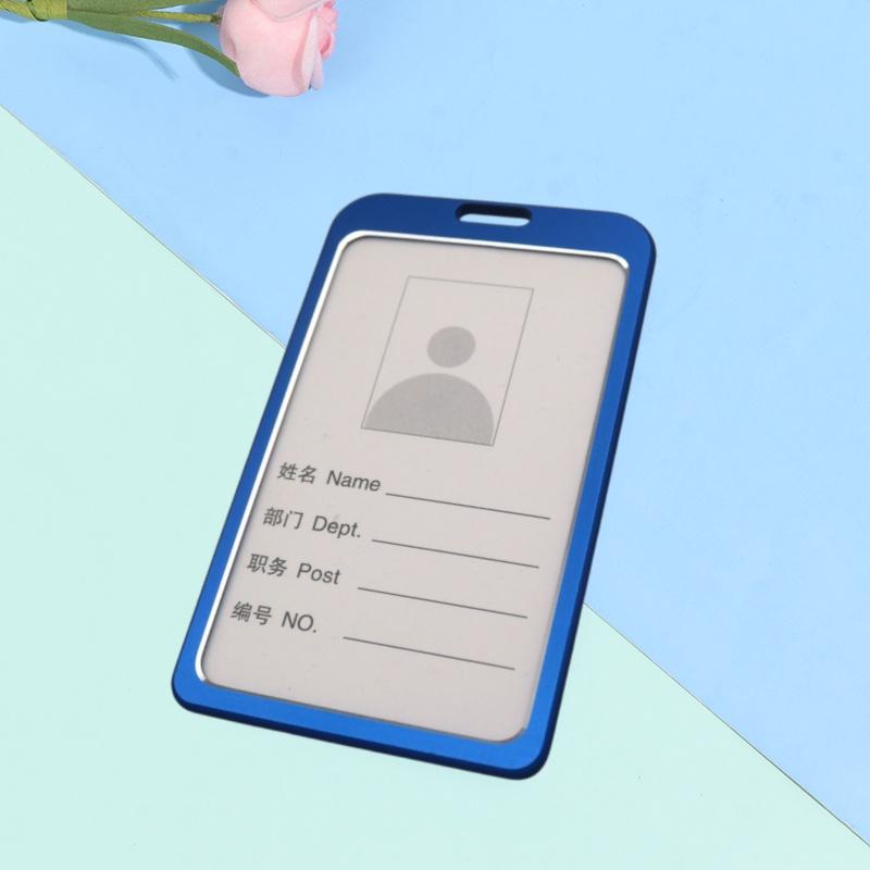 Металлический держатель для ID-карты, бейджа, пропуска, офисные принадлежности, держатель для карты синий