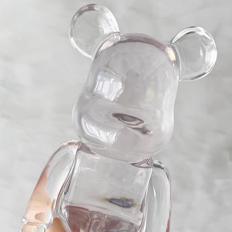 26cm Čirá Figurka Medvěda Pryskyřice Průhledná Socha Násilného Medvěda Estetická Socha Luxusní Dekorace Obývacího Pokoje Stolní Doplňky