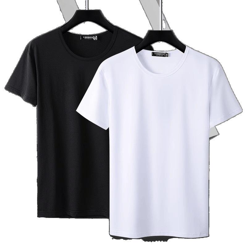 Men's Solid Color V-Neck T Shirt Casual Slim Fit Breathable Short Sleeve Basic Top for Daily Wear Brown