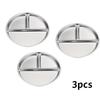Food Grade 3 Grid Stainless Steel Dinner Plate 23CM Round 1/3Pcs Serving Tray for Commercial Restaurant Fast Food