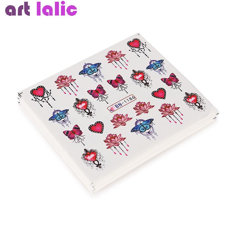 24pcs Baroque Nail Art Water Transfer Sticker Lace Flower Necklace Pattern Decorations Slider Manicure Watermark Decals