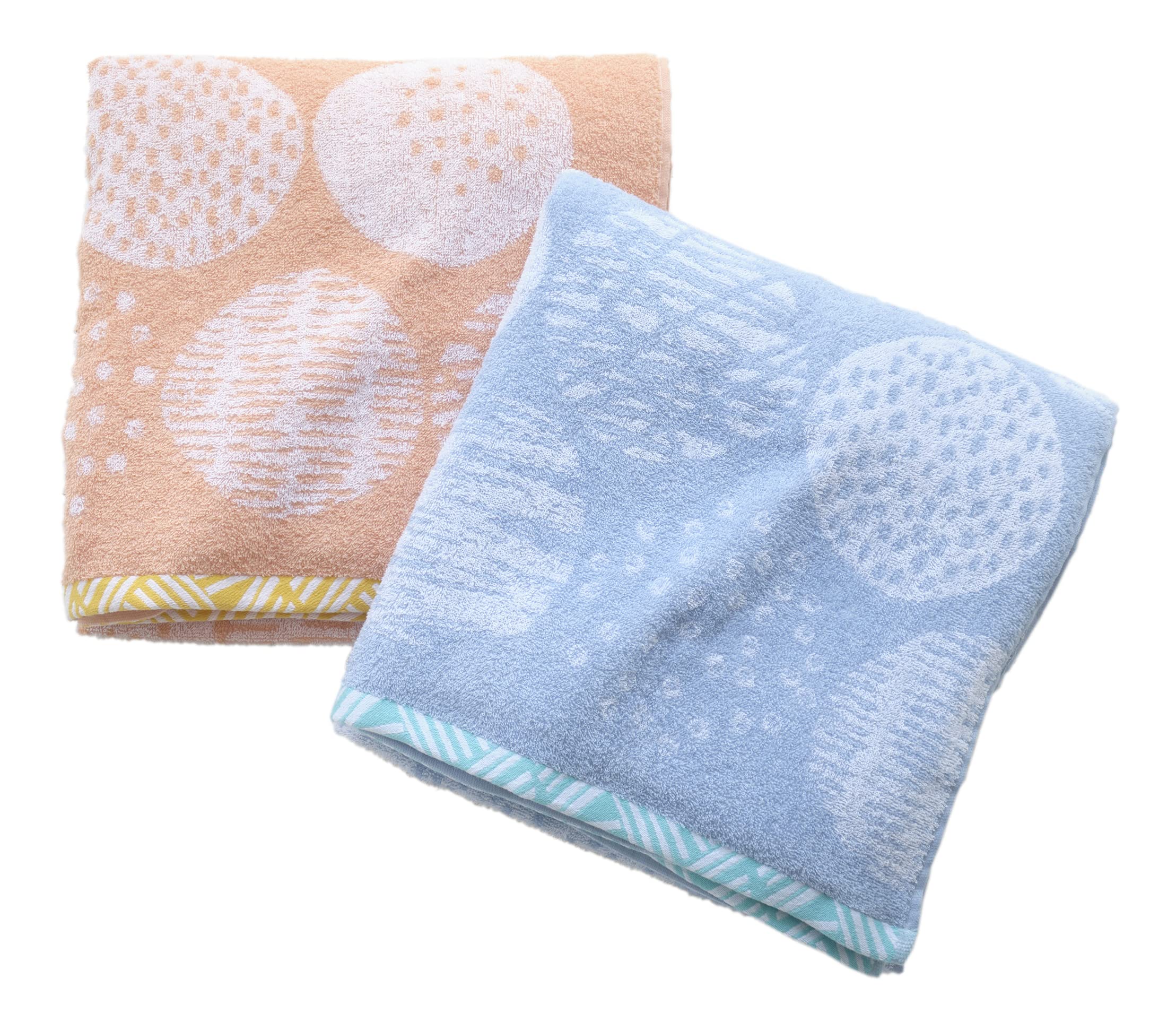 

Kosugizen Large Bath 2 Colors 1 of 70 x 140 Slightly Large Bath Set of Towels, Bubble, (2 Patterns), Each, cm, Towels, 2, ZGTF-9601-2