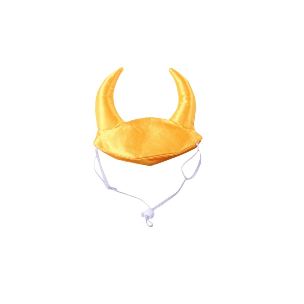 Decorative Pet Ox Horn Hat Adjustable Dog Dress Up Cap Bull Horn Shaped Dog Hat Cosplay Party