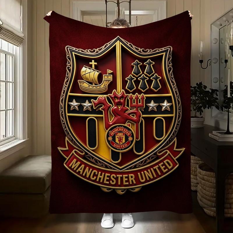Manchester Crest Artwork Blanket Sofa Blanket Blanket Digital Printing Sheet Office Rest Blanket