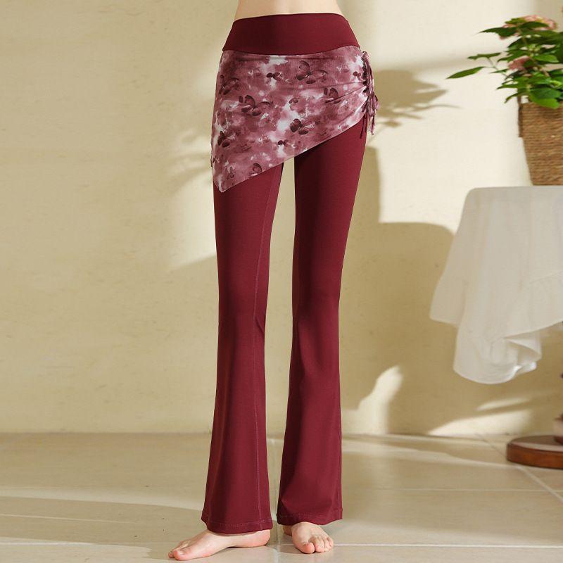 

Export Yoga Pants Fake Two-Piece Yoga Pants Women s High Waist Hip Lifting and Belly Contracting Running Tight Stretch Sports Fitness Pants K942-Rosewood L