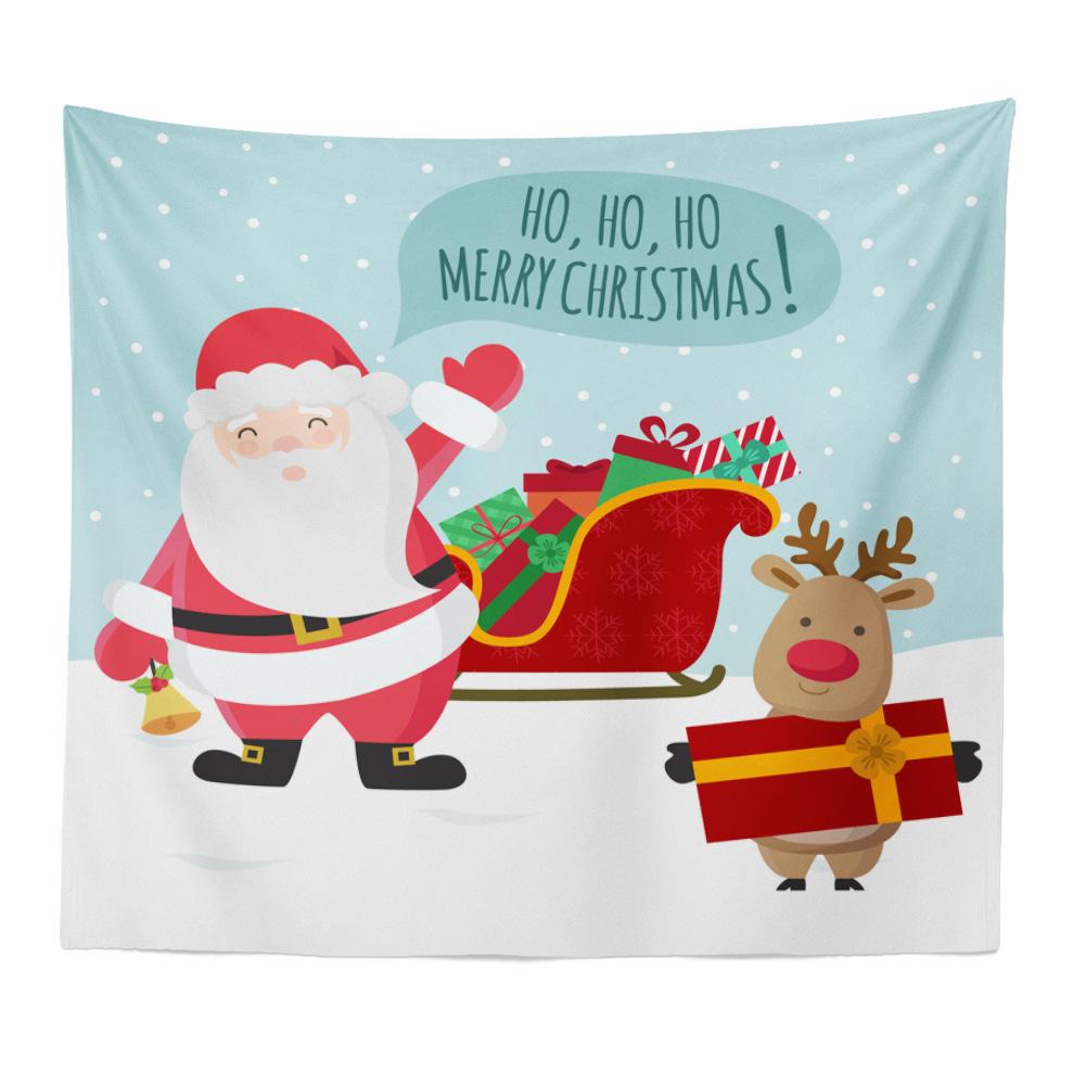 Christmas Series Santa Claus Pattern Tapestry TV Background Wall Landscape Tapestry Hanging Cloth