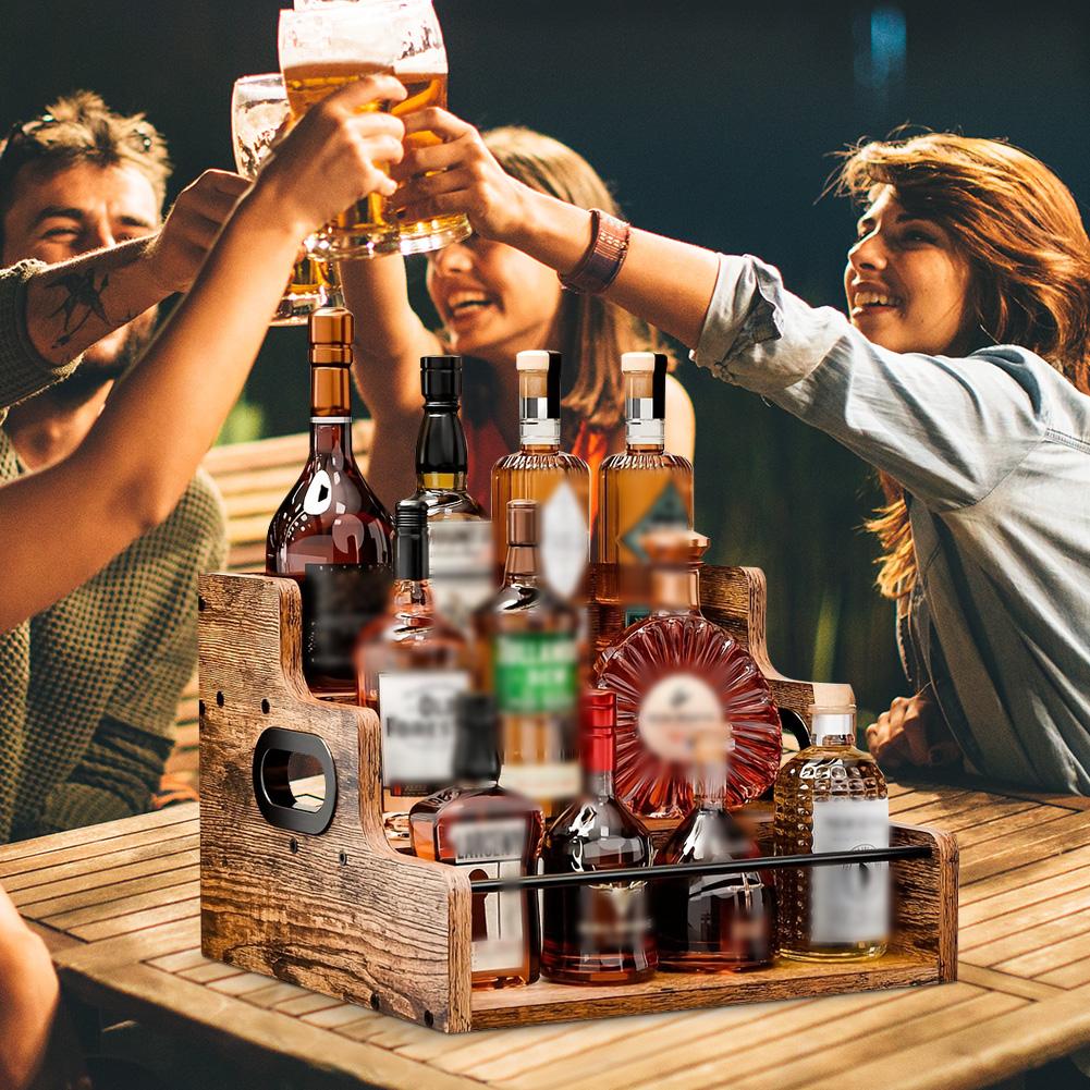 3 Tiers Wine Rack Bottle Holders Liquor Bottle Display Shelf Kitchen Water Bottle Red Wine Countertop Organizer Stand for Whisky