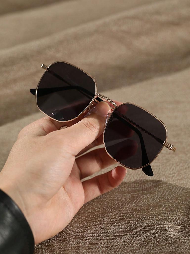 1KS/2KS Módní Geometrické Kovové Obroučky Dámské Sluneční Brýle Pro Muže Pro Každodenní Nošení Odstíny Doplňky Brýlí.