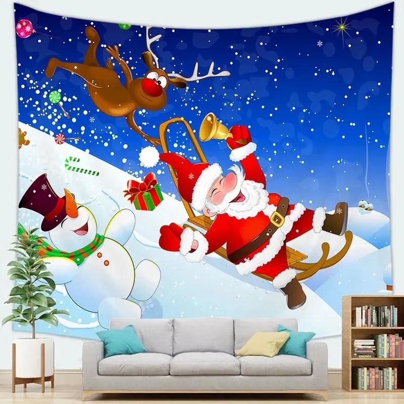 Arazzo con Motivo Natalizio Decorazione da Parete per Casa Camera da Letto Soggiorno Babbo Natale