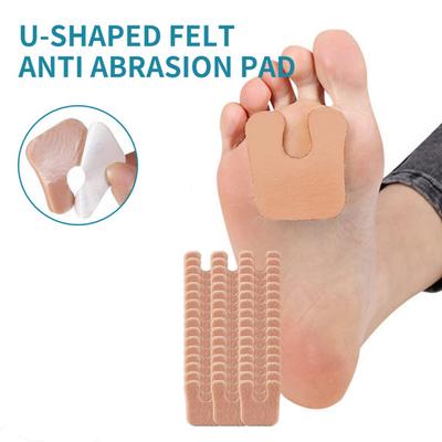 48Pcs/Box Forefoot Pads U Shaped Adhesive Anti-abrasion Shock Absorption Anti-slip Pain Relief Felt Men Women Foot Cushions Toe Protections