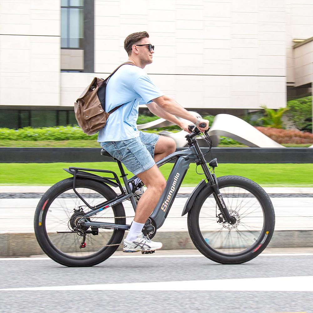 Shengmilo MX05 Bicicletta Elettrica per Adulti Batteria 48V17.5AH E-bike da Città Ruote Grasse da 26 Pollici Bicicletta Elettrica Mountain Bike Elettrica da Uomo