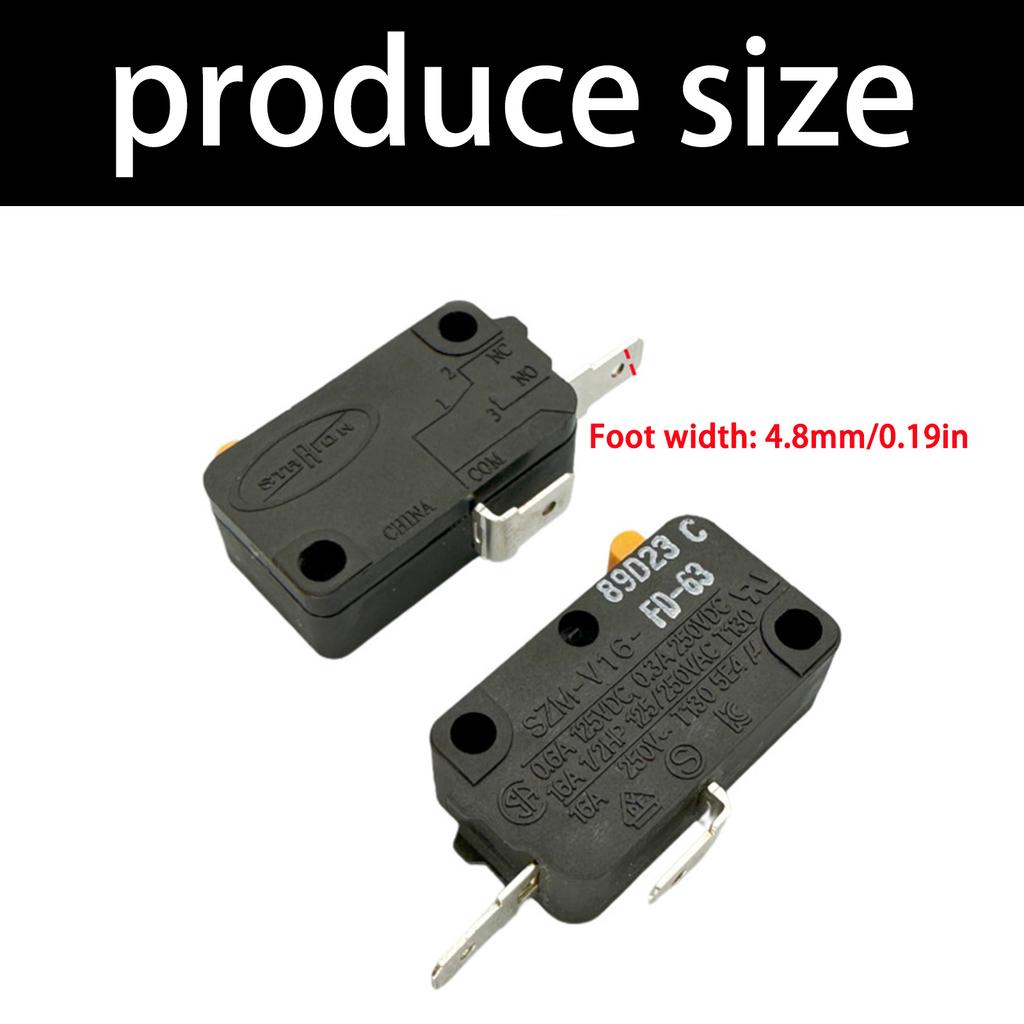16A 125/250V 2 Pin Normally Open Microswitch Temperature Resistant Microswitch For Kitchen Appliances