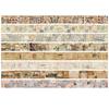 YUBX Masking Tape Thin Washi Paper Retro Base for DIY Gift Decoration 8-Piece Set Strips, Tape, Pattern, Crafts, Journals, Planners, Scrapbooks,