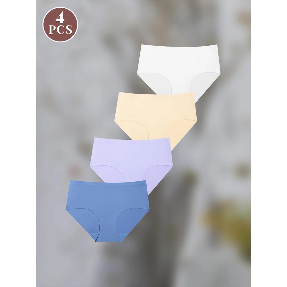 4 Pack Breathable Bikini Briefs Set, Comfortable Panties Daily Wear, Women's Underwear & Lingerie