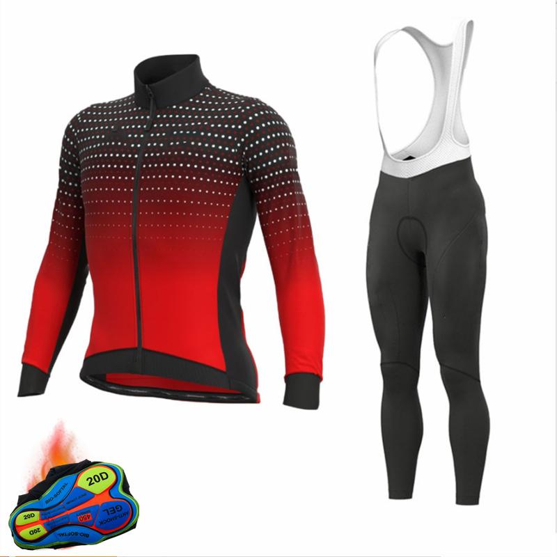 2026 Winter Thermal Fleece Long Sleeve Cycling Jersey Set Bib Pants Ropa Ciclismo Bicycle Clothing MTB Bike Men Clothes Suit