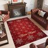 Snow Theme Crystal Velvet Floor Rug Personalized Custom Name Text Warm Carpet Home Decoration