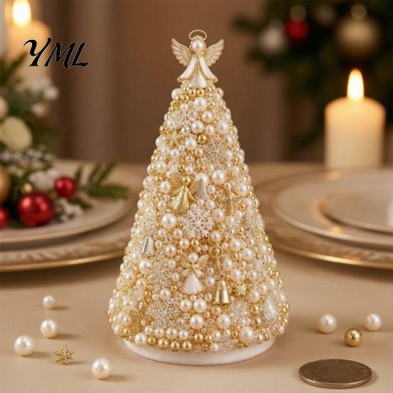 Beaded Figurine Making Set DIY Christmas Tree Beading Kit for Adults Beginners, Handmade 3D Ornament with Full Relaxing Craft Activity Tools