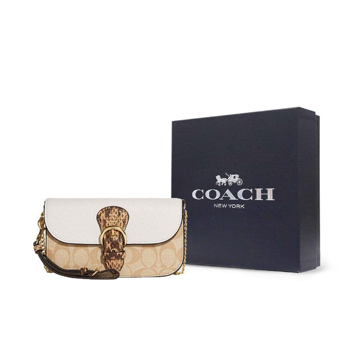 Coach Kleo 19 Color Block Vintage Patchwork Leather Handheld Crossbody Shoulder Bag Women Bags Classic-Off-White Multicolor CA441-IMOTV