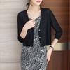 Summer ice silk sunscreen cardigan women's thin short long-sleeved loose outer shawl air-conditioning shirt knitted jacket