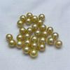 10mm Natural Golden Round Pearls Simple Zircons Stud Earrings DIY 925 Silver Holder Fine Wedding Jewelry for Women