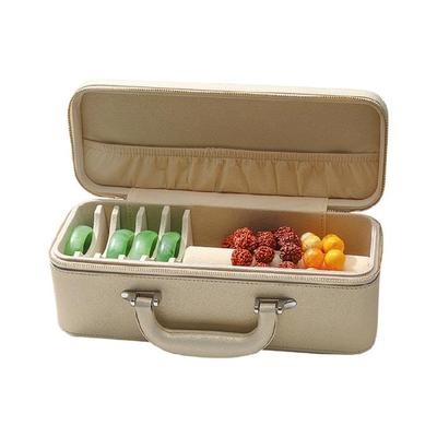 Travel Bracelet Organizers Jewelry Box Jewelry Display Tray Jewelry Case Leather Texture Suitable for Home and Travel