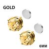 A Pair 6/8Mm  Magnetic No-Pierce Stainless Steel Stud Earrings For Men Punk Zircon Magnet Earrings Non Piercing Jewelry