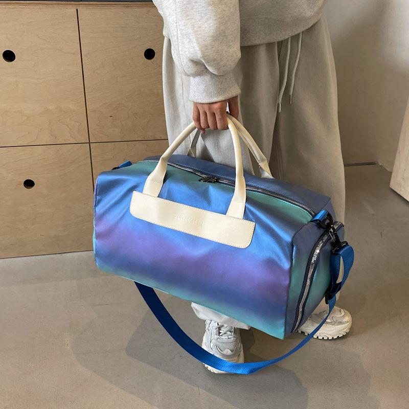 Fashion Gradient Dry Wet Separation Gym Bag Personalized Fresh Design Outdoor Hand-Hand Shoe Warehouse Trendy Travel Bag