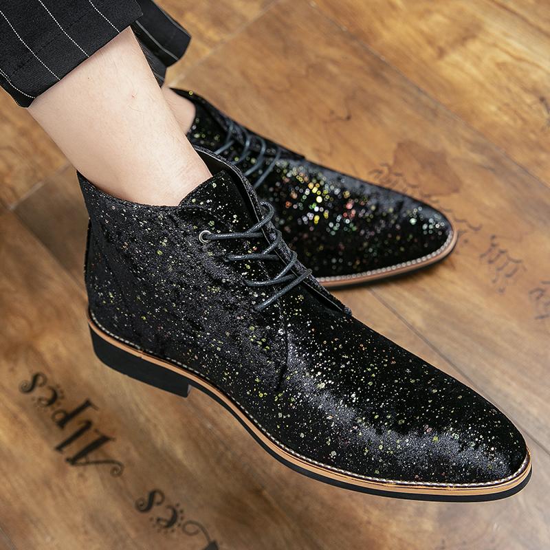 Newest Popular Mens Fashion Boots Office Dress Boots Men Youth Casual Pu Leather Shoes Party Club Boot For Men Pointed Toe Man Boot