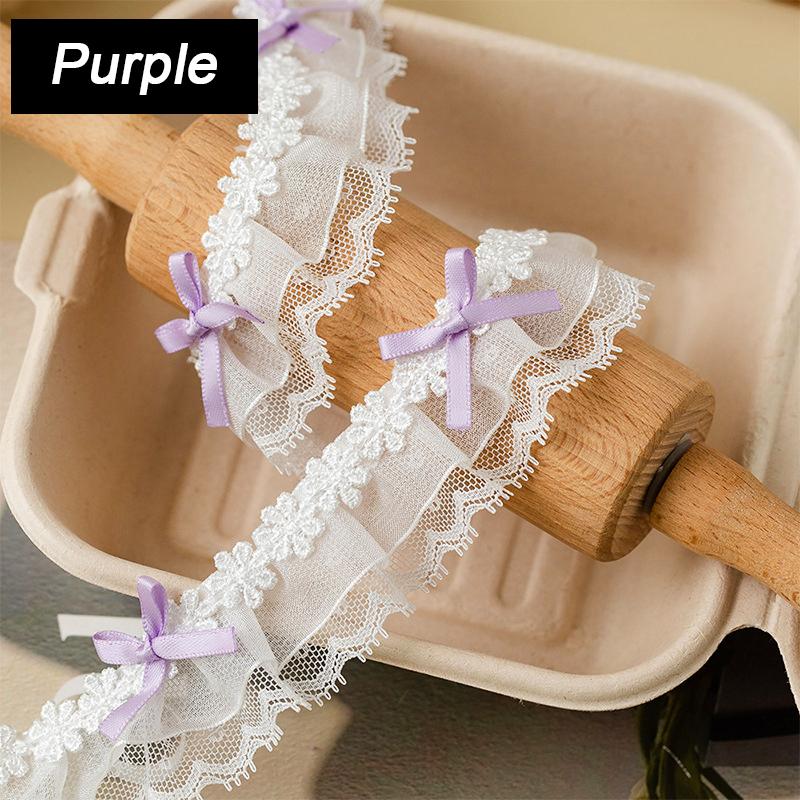 1yard Butterfly Knot Lace Embroidery Decorative Woven Tape Trim Ribbon Polyester Ribbon Fabric DIY Crafts Supply 3.8cm wide
