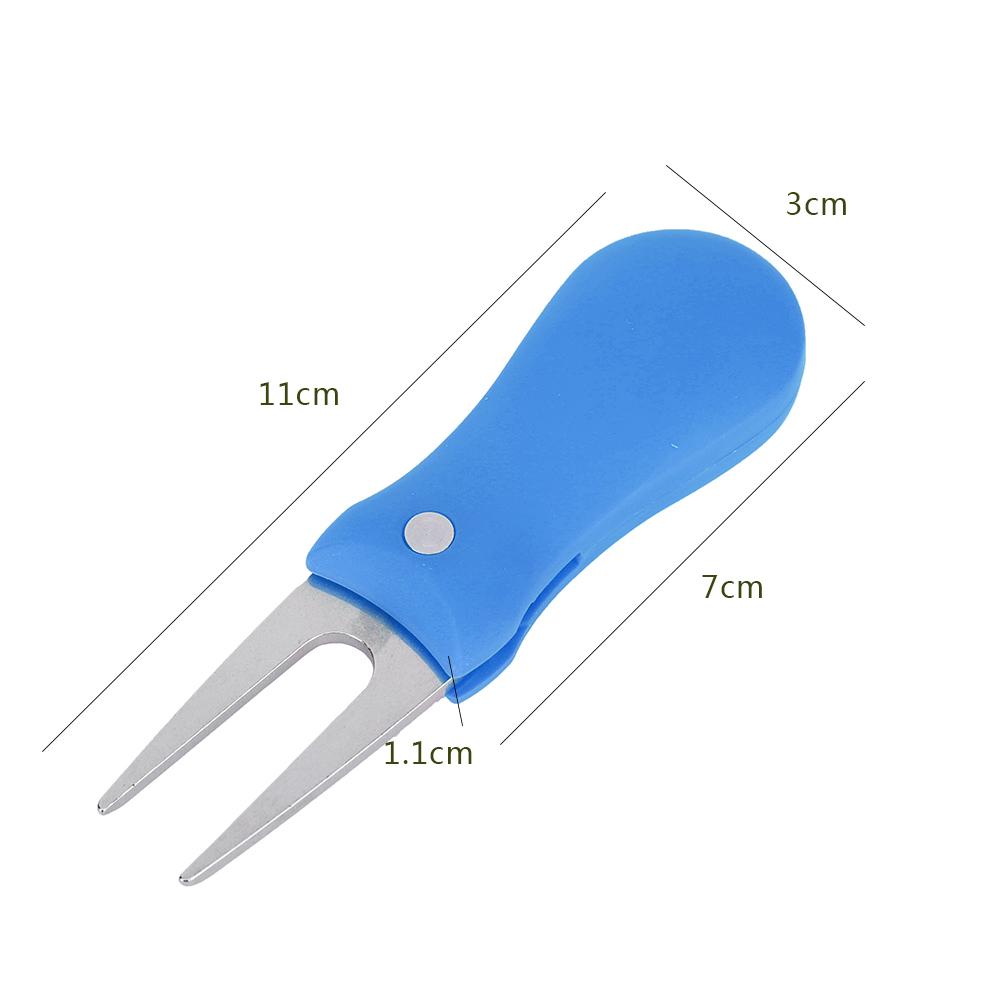 Portable Golf Green Divot Repair Tool Folding Ball Fork Lawn Repairing Golfer Practicing