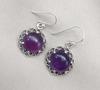 Amethyst 925 Sterling Silver Round Drop Dainty Earrings Boho Jewelry