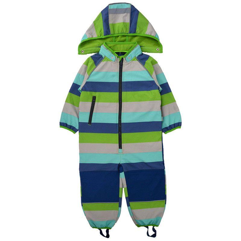 Soft Shell Boys Girls Windproof Waterproof Skiing Jumpsuit