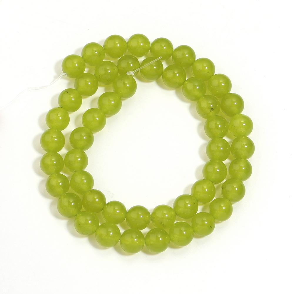 1 Strand 4/6/8/10mm Natural Olive Green Chalcedony Stone Beads Round Loose Jade Beads For Jewelry Making DIY Bracelet Necklace