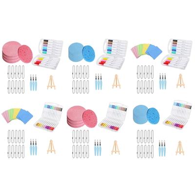 Artistic 3D Painting Set Textured Paper Foldable Stand 12/24 Color Markers Decorative Chains Water Based Markers