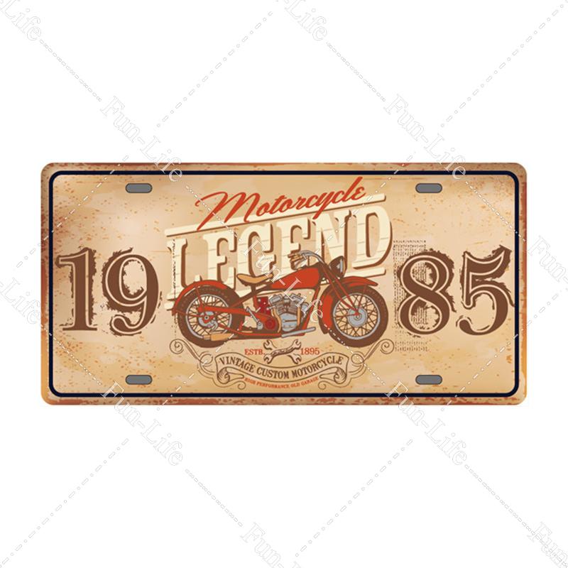 Motorcycle Vintage Metal Poster Retro Route 66 Motor Tin Signs Board / Pub / Bar / Cafe / Garage Decor 15x30cm