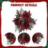Christmas Candle Ring Wreath Party Artificial Rose Flower Candlestick Holder