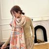 Autumn and winter new imitation cashmere jacquard scarf women's light luxury high-end court peach blossom shawl thickened warm scarf