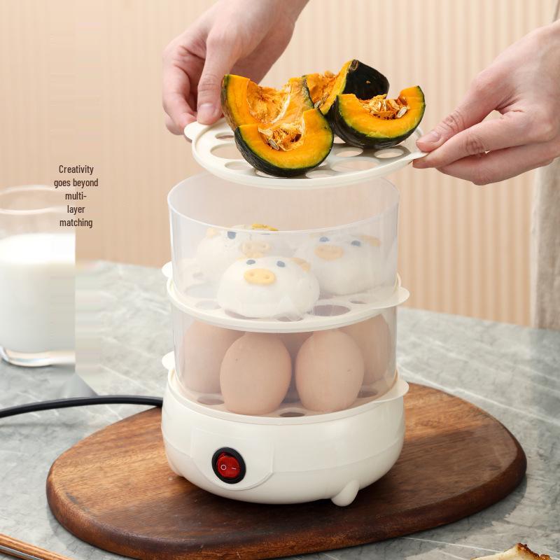 Mini Multi-layer Egg Steamer & Boiler with Auto Shut-off