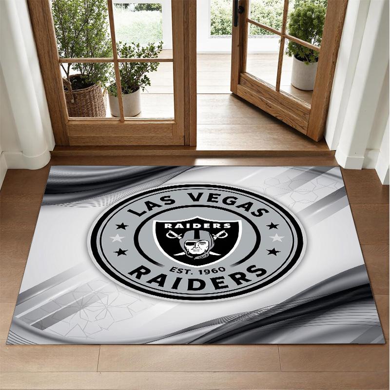 Las Vegas Raiders Design Crystal Velvet Rug Soft Decorative Mat for Bedroom Entrance