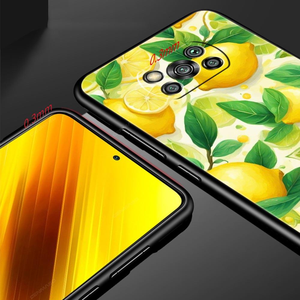 Summer Fresh Fruit Lemon Print Phone Case for Xiaomi Poco F7 F6 F5 F4 F3 X6 X5 X4 X3 NFC F7 Ultra M4 C51 C55 GT Soft TPU Cover