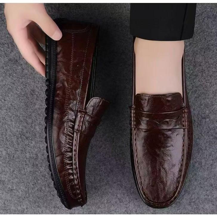 

Мужская обувь новая высококлассная джентльменская британская мужская кожаная обувь дышащая мягкая подошва мягкая поверхность деловая кожаная обувь 44 коричневый