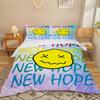 Smiling Face Graffiti Bedding Set Themed Colorful Print Microfiber Student Dormitory Bed Sheet Duvet Cover Kid Gift Home Textile