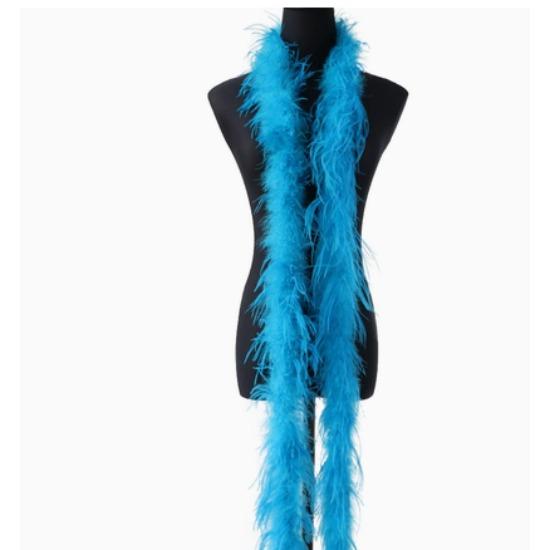 Blue 1PLY Natural Ostrich Feather Boa Fluffy Plume Ribbon Shawl DIY Sewing Trim for Wedding Christmas Party Dress Costume Accessories