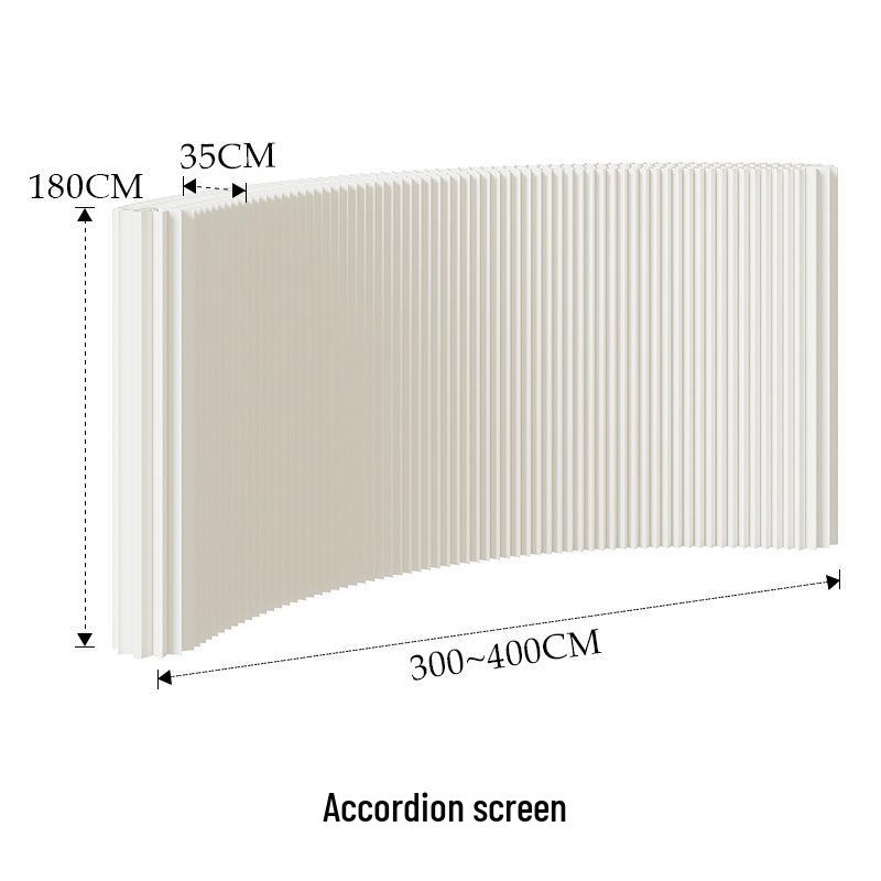 18-Panel Curved Folding Screen Divider – Japanese Style Retractable Wall for Live Broadcasts