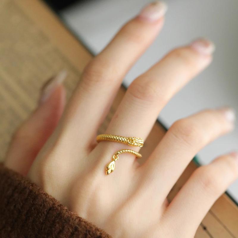 S925 Premium Silver Zodiac Dragon Ring For Women With Stylish Open Design Ideal For Daily Wear