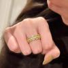 Medieval Style Flash Money More Five Emperors Money Ring New Chinese Sand Gold Flash Diamond Lucky Ring Classic Versatile Jewelry